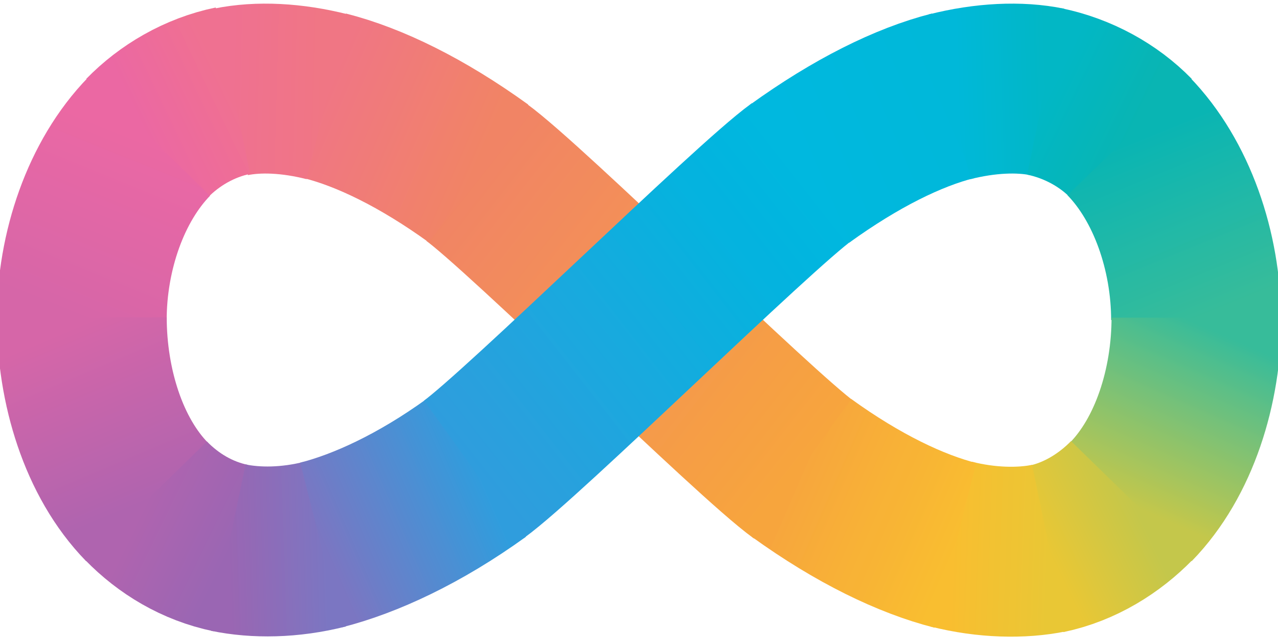 Neurodiversity infinity symbol in a rainbow colour.